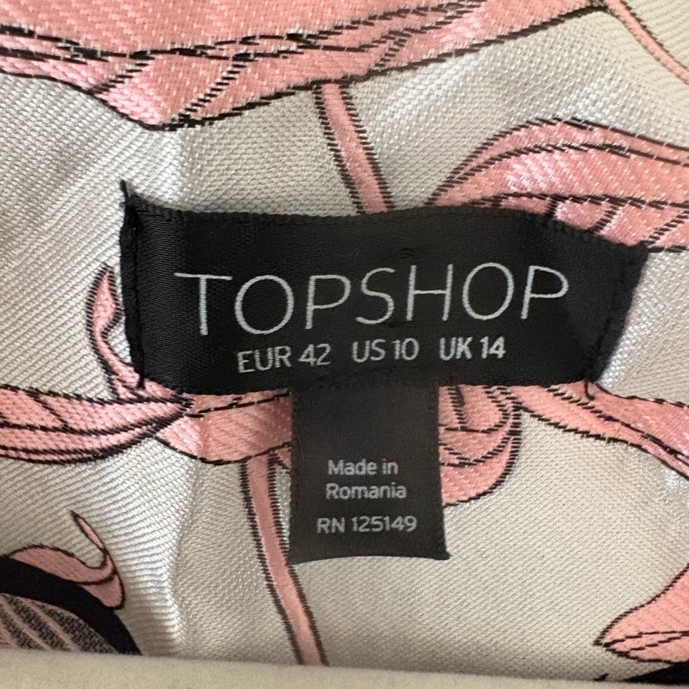 TOPSHOP Pink Floral Ruffle Peplum Blazer - Picture 7 of 8